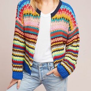 rainbow knit cardi